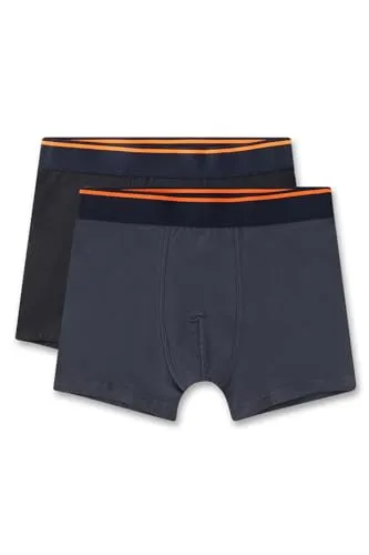 Sanetta Jungen-Hipshorts (Doppelpack) dunkelblau & dunkelgrau | Hochwertige und nachhaltige Unterhose für Jungen aus Baumwoll-Mix. Inhalt: 2er Set Unterwäsche für Jungen