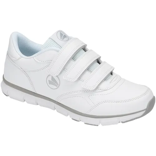 JAKO Comfortschuh Comfort WHITE/VAPOR GREY 46 - Hallenschuhe mit schnelltrocknendem Fast-Dry Lining, Klettverschluss und ShockAbsorb EVA-Zwischensohle für optimalen Komfort und Dämpfung.
