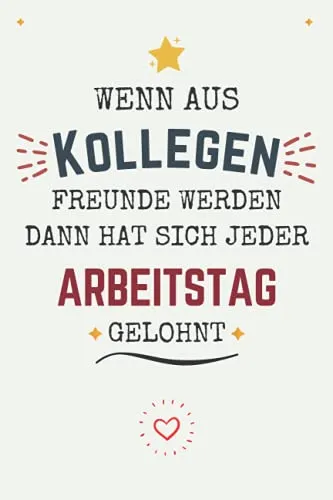 Wenn aus Kollegen Freunde werden: A5 blanko Notizbuch - Dankeschön Geschenke Für kollegen Arbeitskollegin -abschied kollegin