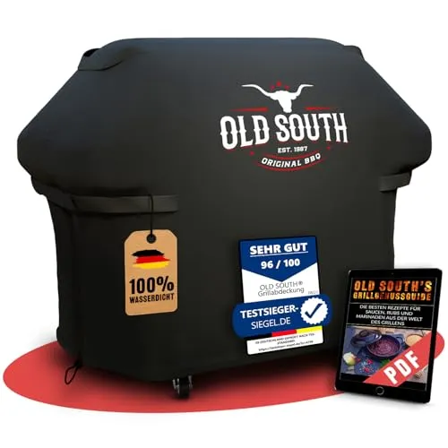Old South - Grillabdeckung Wetterfest - Grill Abdeckhaube für Weber, Napoleon, Enders, Rösle Gasgrill - Grillhaube Cover Wasserdicht (170 x 65 x 115 cm)