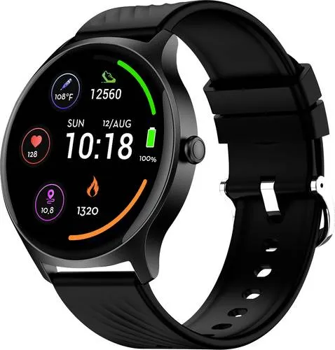 DENVER SWC-387 - Black Smartwatch - Stylische Smartwatch mit AMOLED Full Touch Display und 100+ Sportmodi. Ideal für Gesundheitsüberwachung und Bluetooth Sprachsteuerung.