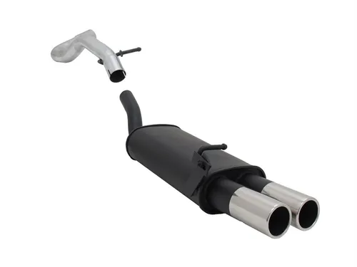 Novus Sportauspuff für Audi A3, Seat Leon, VW Golf 4, VW New Beetle 2x76mm - Auspuffrohre & -endrohre mit ABE, doppelter Ausgang für sportlichen Klang und einfache Installation aus langlebigem Edelstahl.