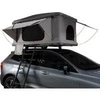 Hartschalen Autodachzelt für 2-3 Personen - Grau ABS, 3-15 Sekunden Pop-Up - Geräumiges Dachzelt für 2 Erwachsene und ein Kind, wasserdicht mit 5,5 cm Matratze für optimalen Komfort. Ideal für Camping und Outdoor-Aktivitäten.
