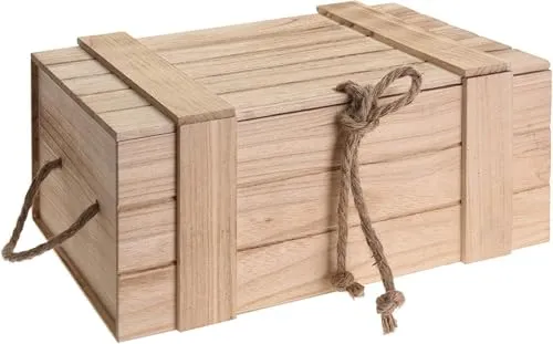 Meinposten Schatzkiste Holzkiste mit Deckel und Kordel Dekokiste DIY Kiste Basteln Kinderkiste Hochzeit verschenken Geburtstag Truhe Holz Kindergeburtstag