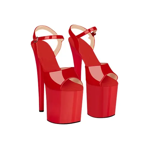 EIS, Absatz-Schuhe, Verführerische Plateau-Sandalette, High Heels, Größe 36-44, Farbe:Rot, Größe:38
