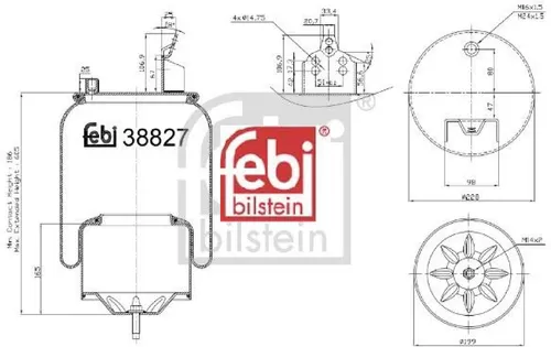 Febi Bilstein Federbalg 38827 - Hochwertige Luftfederung - Autoteile - Robuste Luftfederung für optimalen Fahrkomfort und Sicherheit im Fahrzeug.
