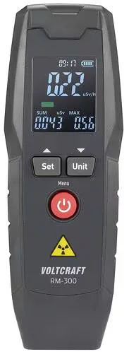 VOLTCRAFT RM-300 Geigerzähler - Elektrische Messgeräte: Präziser Geigerzähler zur Überwachung von Beta-, Gamma- und Röntgenstrahlen mit akustischem Warnton für sofortige Sicherheitswarnungen.