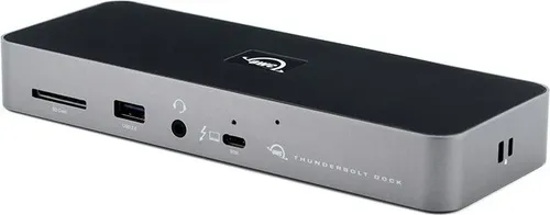 OWC Thunderbolt 4 Dock Dockingstation, grau/schwarz - Weiteres Notebook-Zubehör mit 96 W Laptop-Ladeleistung, bis zu zwei 4K-Displays und Gigabit-Ethernet für zuverlässiges Streaming und Sharing.