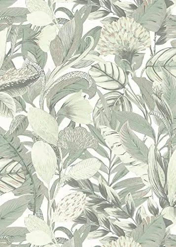Vliestapete ELLE Decoration Floral Blumen grün weiß 10202-07 (3,51€/1qm)