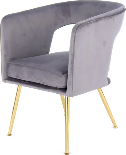 Kayoom Stuhl Jolene 125 - Esszimmerstuhl mit samtweichem Stoffbezug, abgerundeter Rückenlehne und Armlehnen für höchsten Sitzkomfort und elegantes Design.