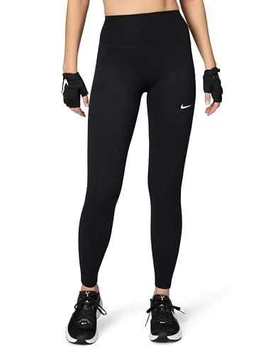 Nike Damen Df One Hr Useam Leggings, Black/White, S - Bequeme Leggings aus weichem, elastischem Material für optimale Bewegungsfreiheit. Dri-FIT-Technologie sorgt für ein trockenes Tragegefühl. Ideal für Sport und Freizeit mit sportlich zulaufendem Bein.