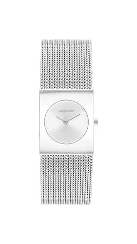 Calvin Klein Quarzuhr CK PULSE 21 mm - Elegante Damenuhr mit silberfarbenem Edelstahlarmband und spritzwassergeschütztem Gehäuse – ideal für jeden Anlass!