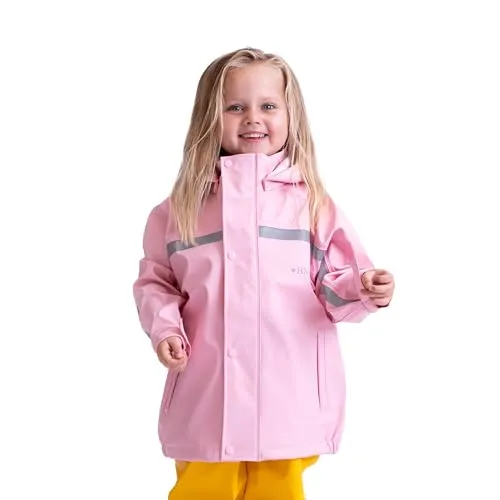 BMS Buddeljacke, rosa Kinder-Regenjacke mit abnehmbarer Kapuze, Größe 122 - MÄNTEL & JACKEN: 100% wasserdicht, ideal für Kindergarten und Spiel im Freien. Bequemer Schnitt, abnehmbare Kapuze und reflektierende Elemente für Sicherheit. Pflegeleicht und strapazierfähig – perfekt für jedes Wetter!