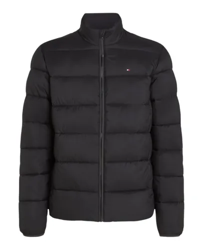Tommy Hilfiger Herren Pufferjacke New Mid Weight, Schwarz, M - IKONISCHER STYLE: Diese zeitlose Pufferjacke mit Stehkragen ist ideal für kalte Tage. Sie überzeugt durch hohen Tragekomfort und passt zu jedem Anlass. Hergestellt aus 100% recyceltem Nylon, ist sie praktisch und pflegeleicht.