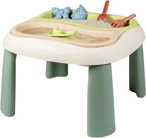 Smoby Spieltisch Life Sand- und Wasserspieltisch - Spieltisch für Sand- und Wasserabenteuer, inklusive 2 herausnehmbaren Wannen und Zubehör. UV-beständig und ideal für drinnen und draußen, fördert kreatives Spielen ab 18 Monaten.