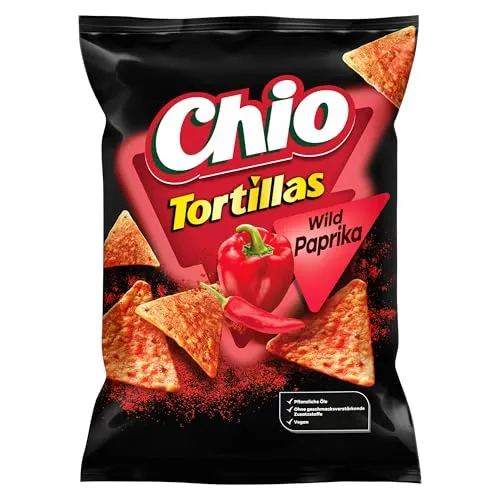Chio Mais-Snack mit Paprika-Geschmack Chips 110,0 g - Sonstige Speisen, krosse Tortillas mit echtem Paprika-Geschmack, ohne künstliche Zusätze für ein authentisches Geschmackserlebnis.