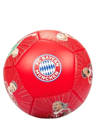 FC Bayern München Fußball Größe 5 - Spieler 2025-26 - Hochwertiger Spielball in kräftigem Rot, ideal für leidenschaftliche Fußballer und Fans des FC Bayern München.