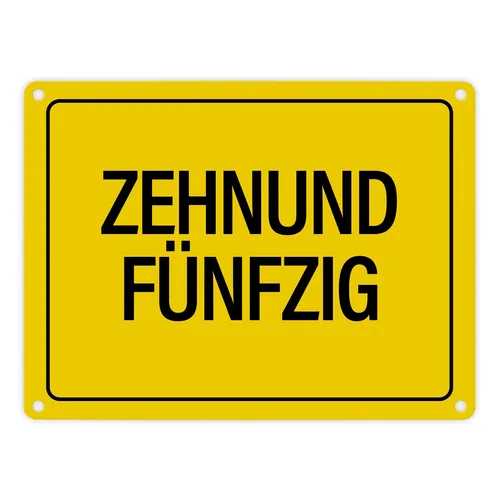 60. Geburtstag Metallschild mit Spruch: Zehnundfünfzig Geschenk sechzig Runder
