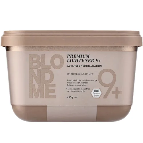 Schwarzkopf BlondMe Premium Lightener 9+ 450g - Coloration mit Anti-Metal Bond Protection Technologie für bis zu 9 Stufen Aufhellung und minimierten Haarbruch. Ideal für klare, kühle Blondergebnisse.