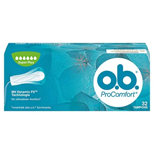 o.b. ProComfort Super Plus, Tampons mit Dynamic Fit Technologie und SilkTouch Oberfläche, für ultimativen und zuverlässigen Schutz (1 x 32 Stück)