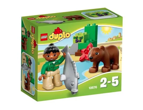 LEGO 10576 - Duplo Zoofütterung - Bauklötze & Bausteine, interaktives Spielset mit Tierpflegerin und Bären, fördert kreatives Spielen für Kinder von 2-5 Jahren.