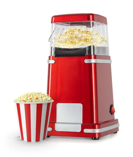 Stagecaptain PCM-1200 HA Fettfreie Heißluft-Popcorn-Maschine - Genießen Sie fettfreies Popcorn in nur 2-3 Minuten! Die 1200 Watt Heißluft-Technik sorgt für schnelles Popcornvergnügen im Retrodesign – ideal für Filmabende.