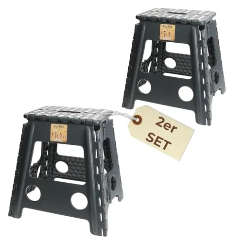 2x Klapphocker Faltbar Ultraleicht - Ideal für Camping und Indoor - Leitern: Faltbare, ultraleichte Hocker, die wasserfest und strapazierfähig sind. Perfekt für Camping und den Einsatz drinnen oder draußen.