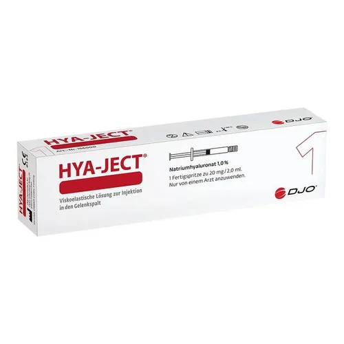 HYA-JECT Hyaluronsäure Fertigspritzen 1 St - Mittel gegen Gelenkschmerzen, verbessert die Beweglichkeit und lindert Schmerzen durch hochreine Hyaluronsäure für effektive Gelenkschmierung.