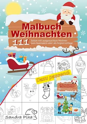 KitaFix Malbuch Weihnachten: 111 Seiten mit ausgesuchten Motiven zum Ausmalen oder als Kopiervorlage