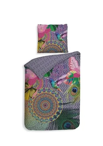 ZO HOME Bettwäsche ZO!Home Kolibri, 2-teilig - Bettwäsche-Set aus 100% Baumwolle, atmungsaktiv und hautfreundlich für erholsamen Schlaf. Wendebettwäsche mit praktischem Reißverschluss, ideal für jede Jahreszeit.