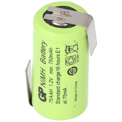 GP Batteries GP Akku GP75AAH 2/3AA NiMH-Akku mit Lötfahne Z-Form 14x29mm