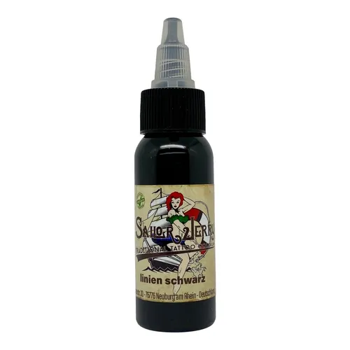 Sailor Jerry Tattoofarbe, Liner Schwarz 30ml, Tattoo Farbe Tätowierfarbe Linien