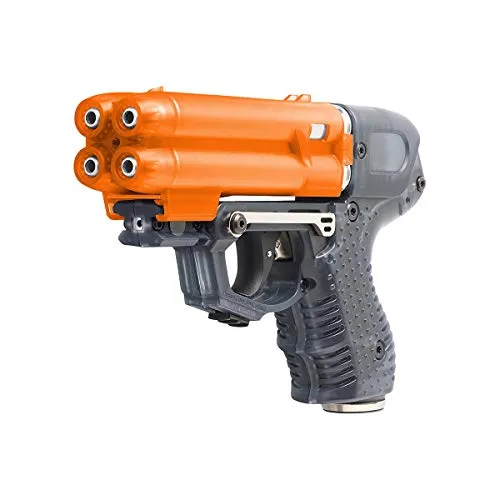 PIEXON Pfefferspraypistole JPX6 mit 4 Schuss Speedloader - Ausrüstung & Zubehör, effektives Tierabwehrgerät mit kompakter Bauweise und schnellem Nachlade-System für mehr Sicherheit beim Outdoor-Abenteuer.