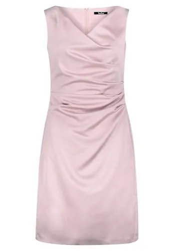 Vera Mont Damen Etuikleid mit Raffung Foggy Rose, 42 - Elegantes Partykleid für Damen, figurbetont mit V-Ausschnitt und raffinierten Falten - perfekt für besondere Anlässe!