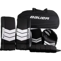 Bauer Learn to Save Torwart Eishockey Starter Set S/M - 24 Zoll - Ideal für junge Torhüter, die das Spiel erleben möchten. Das Set enthält alles Notwendige, um sicher und bequem im Tor zu stehen, inklusive Blocker und Fanghandschuh.