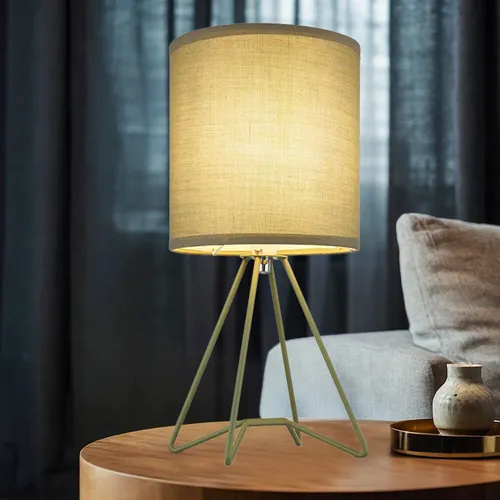 Nachttischlampe Beistellleuchte E14 Blassgrün - Moderne Tischleuchte mit Textilschirm, ideal für Schlafzimmer und Wohnzimmer. Kompakt und vielseitig einsetzbar, sorgt sie für stimmungsvolle Beleuchtung in jedem Raum.