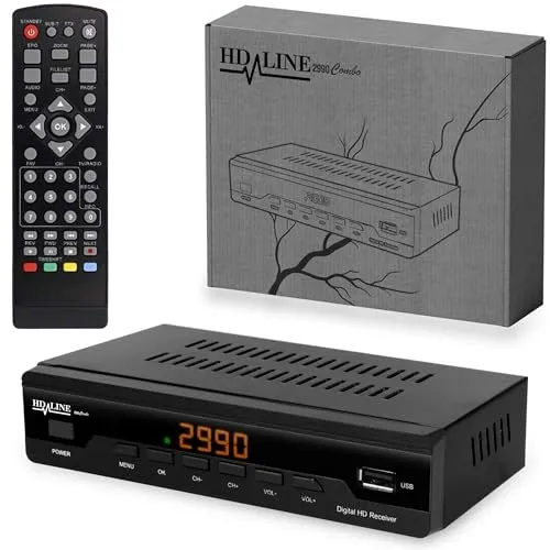 Hd-line 2990 Kabelreceiver - TV-Receiver für digitales Kabelfernsehen, bietet Full HD Qualität und zahlreiche Anschlussmöglichkeiten, ideal für beste Unterhaltungserlebnisse.