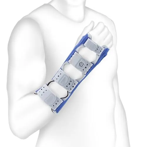 Bauerfeind ManuLoc® long Handgelenkorthese mit längerem Hebel 0 titan - Bandagen, Schienen & Schlingen für Hände & Gelenke, bietet Unterstützung nach Verletzungen und hält Daumen sowie Finger beweglich - ideal als Alternative zum Gips.