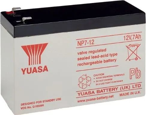 Yuasa Blei-Akku NP7-12L 12V 7Ah - Elektrowerkzeug-Akku mit 7Ah Kapazität, ideal für zuverlässige Stromversorgung von Geräten und mit 3 Monaten Herstellergarantie.