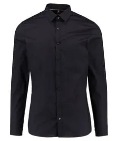 OLYMP No. Six super slim Businesshemd, Herren, schwarz - Elegantes, bügelleichtes Hemd aus 97% Baumwolle mit Stretch, ideal für den gepflegten Business-Look. Sehr schmal geschnitten und mit verstellbaren Langärmeln für optimalen Tragekomfort.