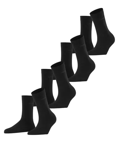 ESPRIT Damen Socken Solid W So Baumwolle einfarbig Multipack, Schwarz Black 3000, 36-41