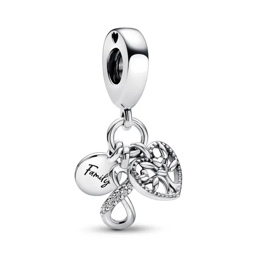 Pandora Bead Charm Family Infinity Trible 792201C01 Silber - Beads aus 925/- Sterling Silber, perfekt für persönliche Anhänger und ein zeitloses Geschenk für Familie und Freunde.