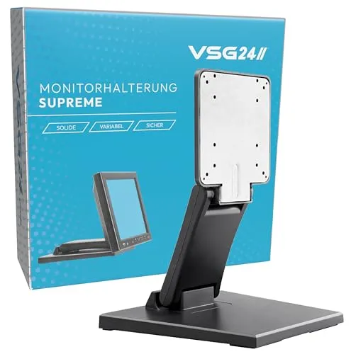 VSG24 Supreme Flexible Monitor Halterung - Arme für Computermonitore, stabile VESA 100x100 Tischhalterung für Bildschirme bis 22", ergonomisch einstellbar für optimalen Betrachtungswinkel und langlebige Konstruktion.
