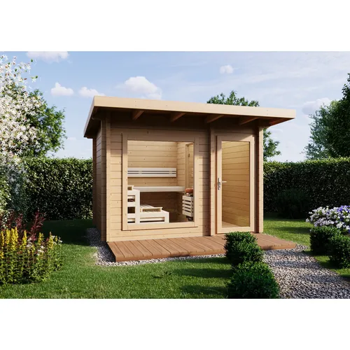 Infraworld Gartensauna Terra 2B - Außensauna mit Vorraum - Saunen, Dampfbäder & Infrarot-Wärmekabinen, großzügige 341 x 230 cm für entspannende Wellnessmomente im eigenen Garten.