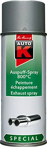 Auto-K Auspuff-Spray 800°C Spezial silber 400ml - Autolack für hitzebeständige Anwendungen, ideal für Auspuffanlagen und Motoren, schützt vor Rost und Verfärbung bei hohen Temperaturen.