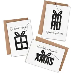 PAPIERDRACHEN Weihnachtskarte Klappkarten zu Weihnachten - mit Anhängern - Deko