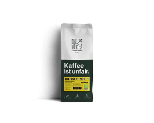 BIO-Espresso - Nachhaltig angebaute Kaffeebohnen - Bio Espresso aus Kongo mit schokoladigem und würzigem Geschmack, ideal für Kaffeeliebhaber, die Wert auf Nachhaltigkeit legen.