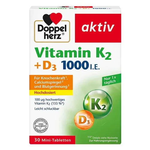 Doppelherz Vitamin K2 + D3 1000 I.E. Tabletten Inhalt: 13.1 g