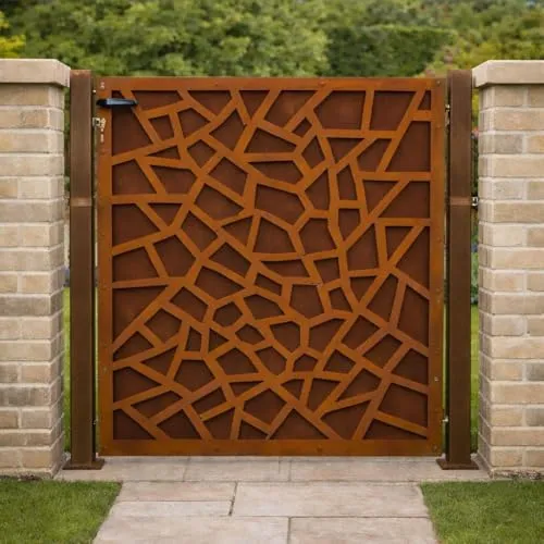 ESTEXO Gartentor 120 cm – Edles Rost-Design - Stabile Metall Gartentür mit Aufschraub-Pfosten, Einsteckschloss und 3 Schlüsseln; ideal für Gartenanlagen. Robustes Stahlmaterial sorgt für Langlebigkeit und ansprechende Optik.