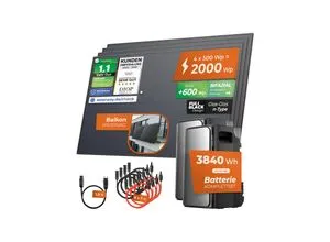 Solarway® 2000Wp Balkonkraftwerk mit EcoFlow Speicher - Komplettes Solaranlagen-Set mit 800W Einspeiseleistung und smarter EcoFlow App zur Echtzeitüberwachung. Ideal für umweltbewusste Haushalte!